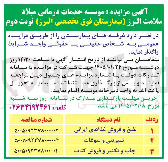 تصویر کوچک آگهی واگذاری غرفه با کاربری تجاری در 3 ردیف