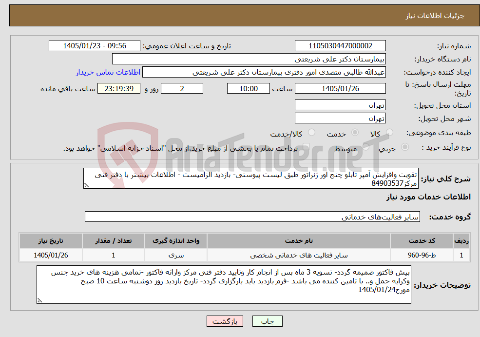 تصویر کوچک آگهی نیاز خدمات-تقویت وافزایش آمپر تابلو چنج اور ژنراتور طبق لیست پیوستی- بازدید الزامیست - اطلاعات بیشتر با دفتر فنی مرکز84903537