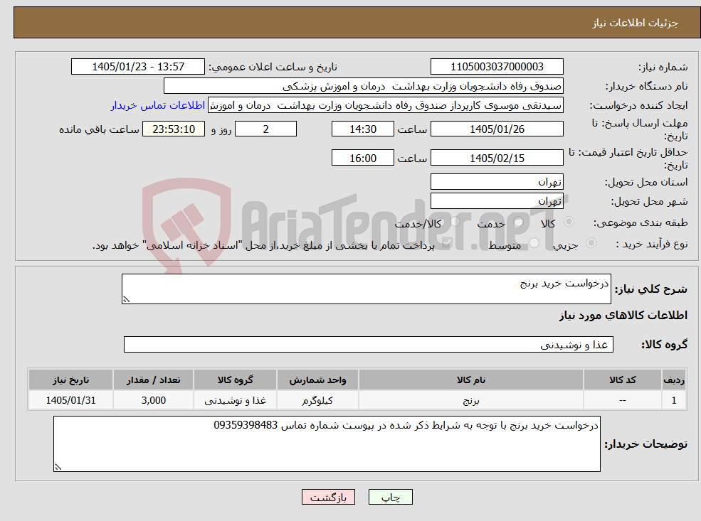 تصویر کوچک آگهی نیاز کالا-درخواست خرید برنج