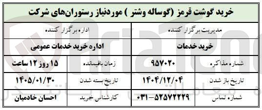تصویر کوچک آگهی خرید گوشت قرمز گوساله و شتر )