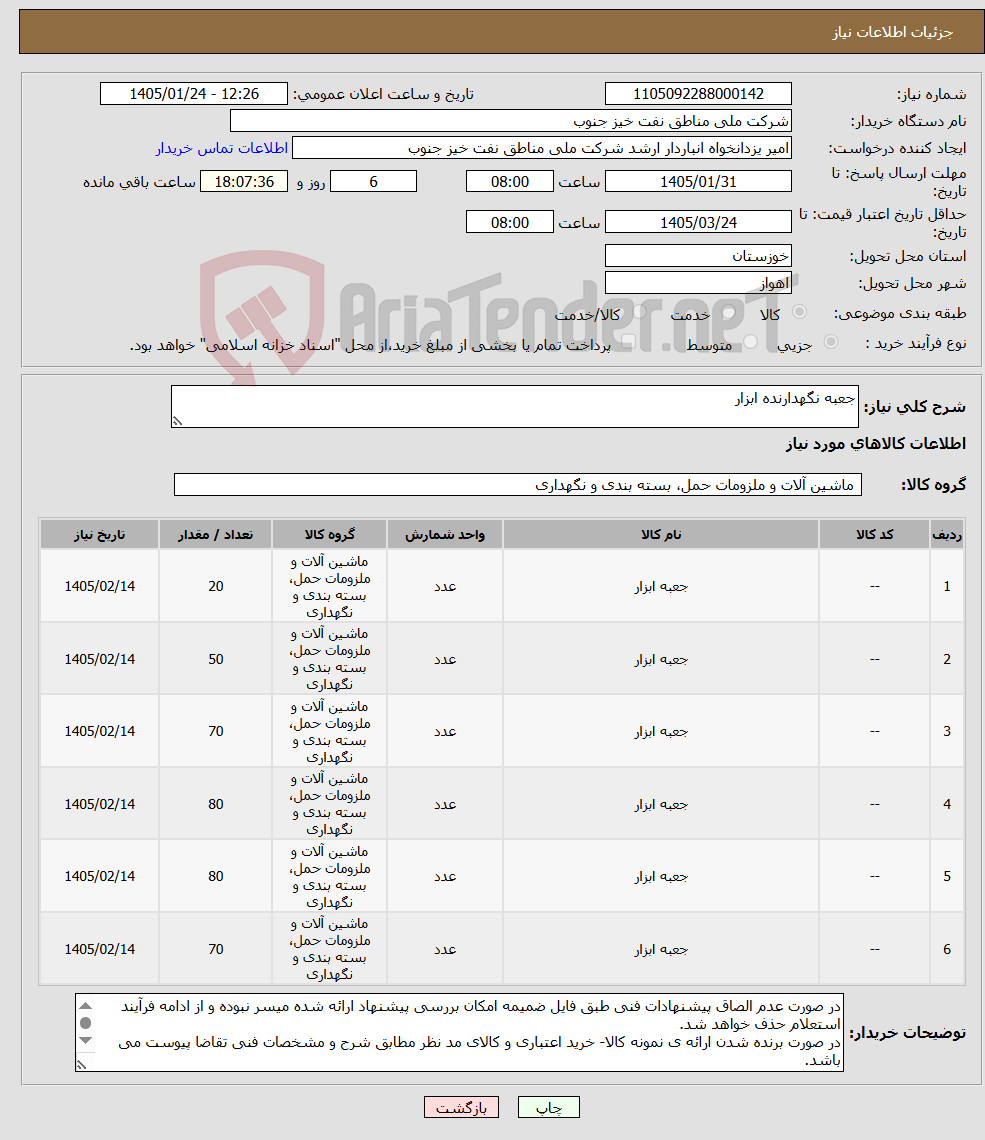 تصویر کوچک آگهی نیاز کالا-جعبه نگهدارنده ابزار