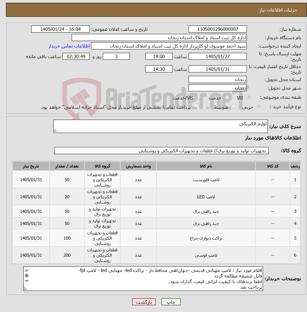 تصویر کوچک آگهی نیاز کالا-لوازم الکتریکی