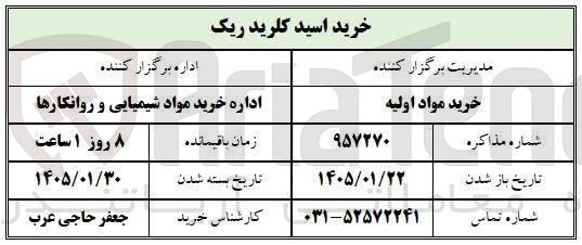 تصویر کوچک آگهی خرید اسید کلرید ریک