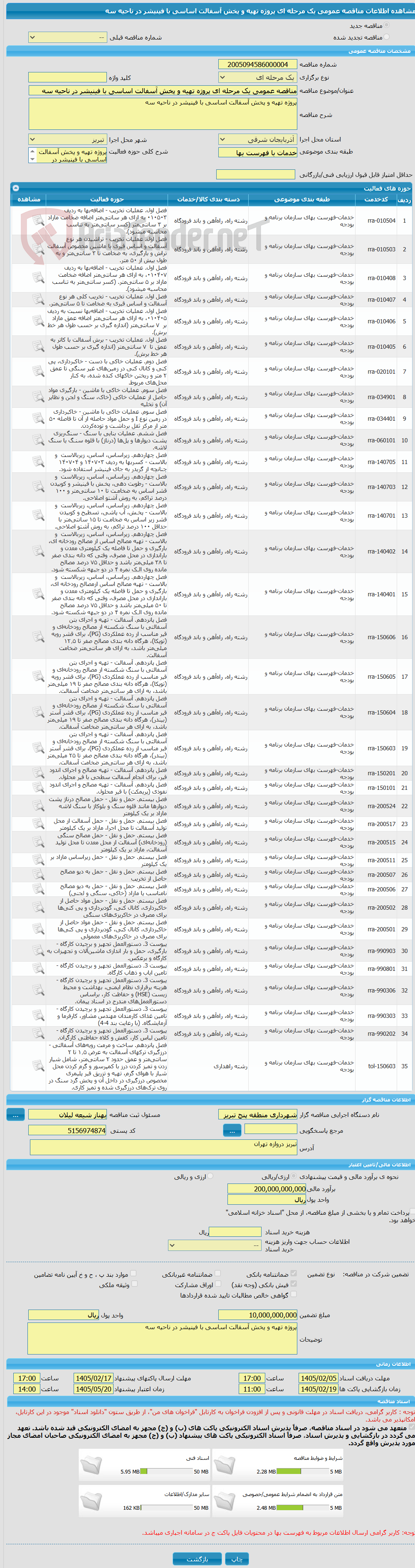 تصویر کوچک آگهی مناقصه عمومی یک مرحله ای پروژه تهیه و پخش آسفالت اساسی با فینیشر در ناحیه سه