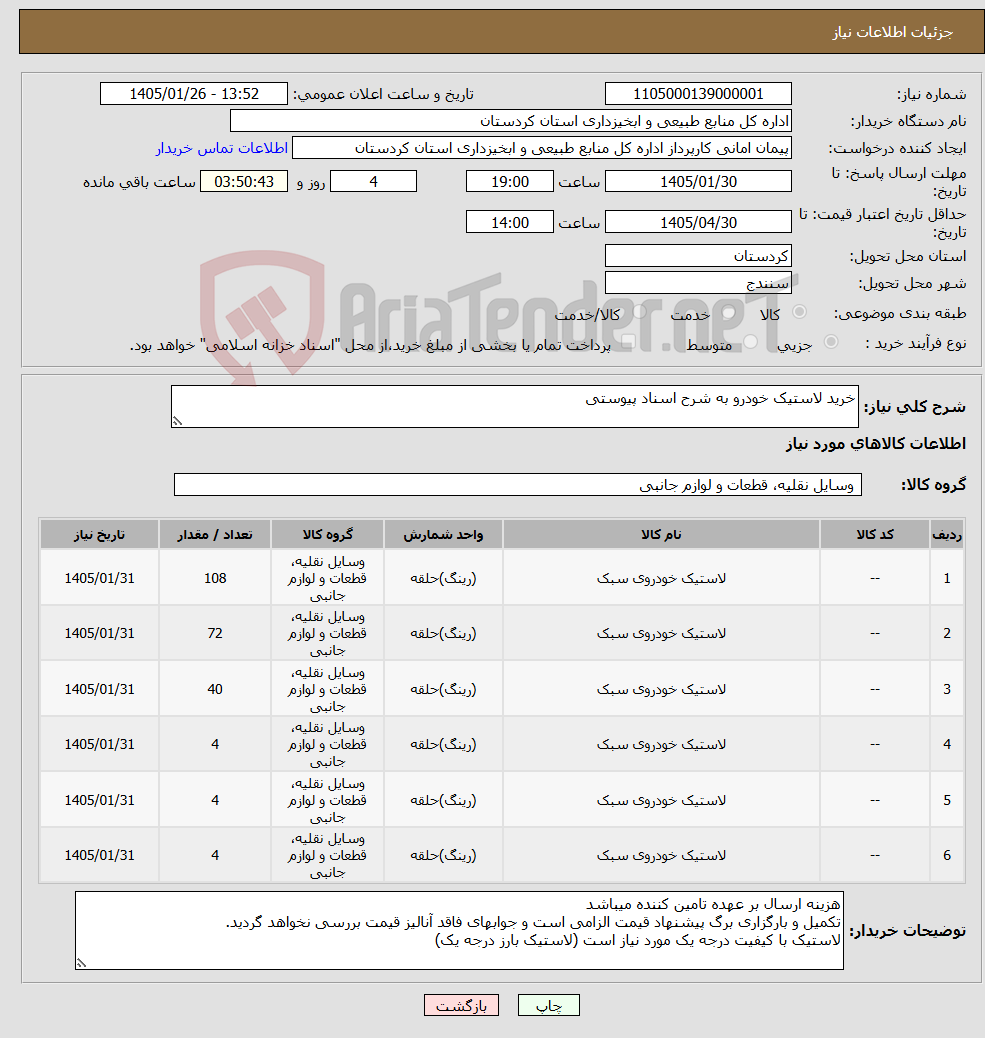تصویر کوچک آگهی نیاز کالا-خرید لاستیک خودرو به شرح اسناد پیوستی