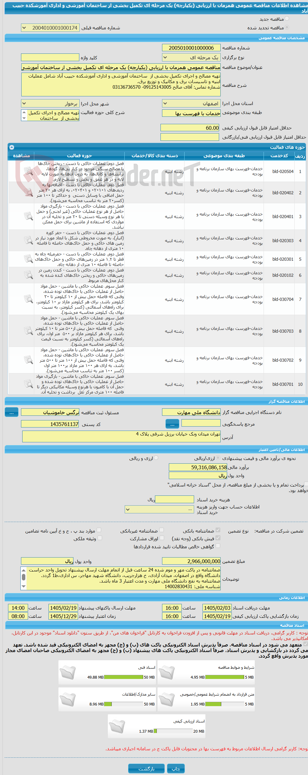 تصویر کوچک آگهی مناقصه عمومی همزمان با ارزیابی (یکپارچه) یک مرحله ای تکمیل بخشی از ساختمان آموزشی و اداری آموزشکده حبیب آباد