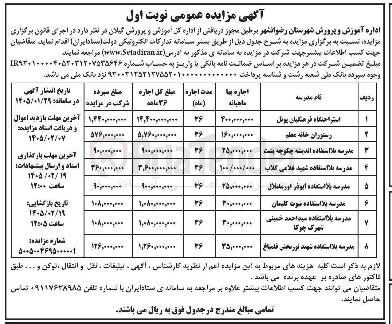 تصویر کوچک آگهی واگذاری مدرسه