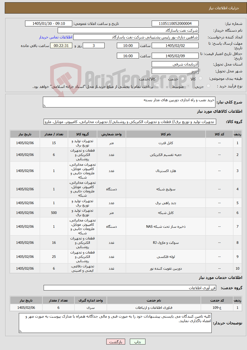 تصویر کوچک آگهی نیاز خدمت/کالا-خرید نصب و راه اندازی دوربین های مدار بسته