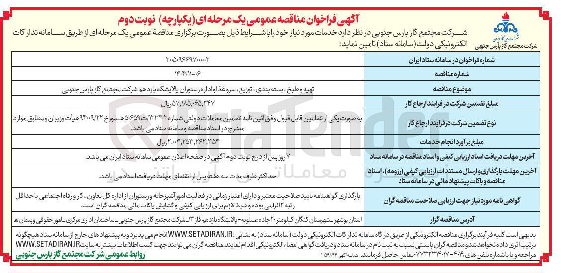 تصویر کوچک آگهی تهیه و طبخ بسته بندی توزیع ، سرو غذا و اداره رستوران