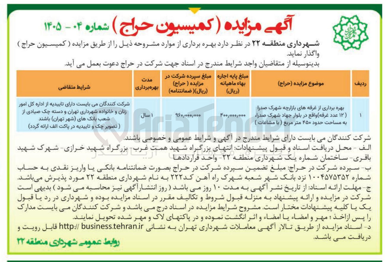 تصویر کوچک آگهی بهره برداری از غرفه های بازارچه 