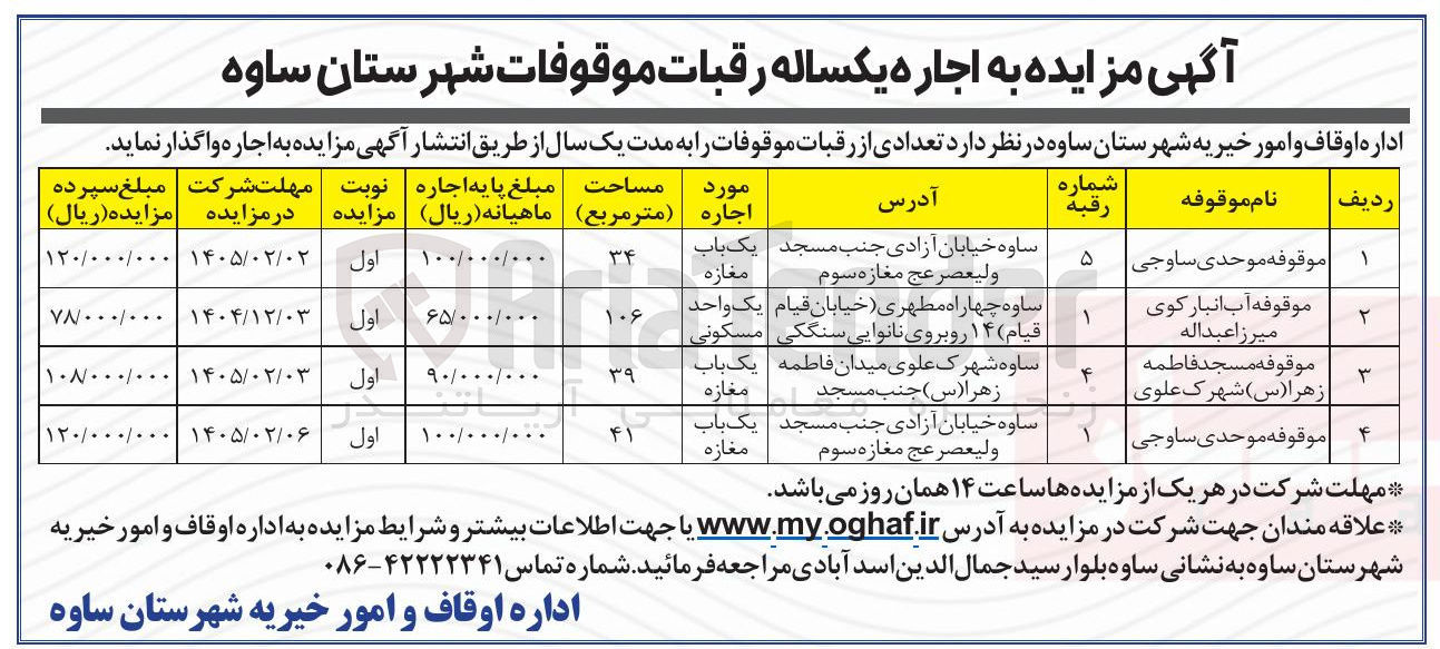 تصویر کوچک آگهی اجاره یک باب مغازه