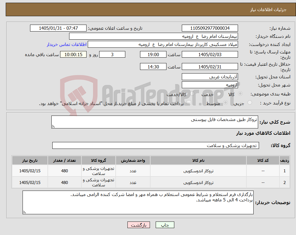 تصویر کوچک آگهی نیاز کالا-تروکار طبق مشخصات فایل پیوستی