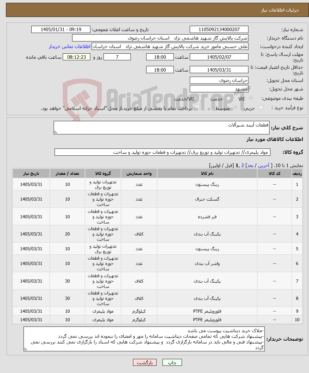 تصویر کوچک آگهی نیاز کالا-قطعات آببند شیرآلات