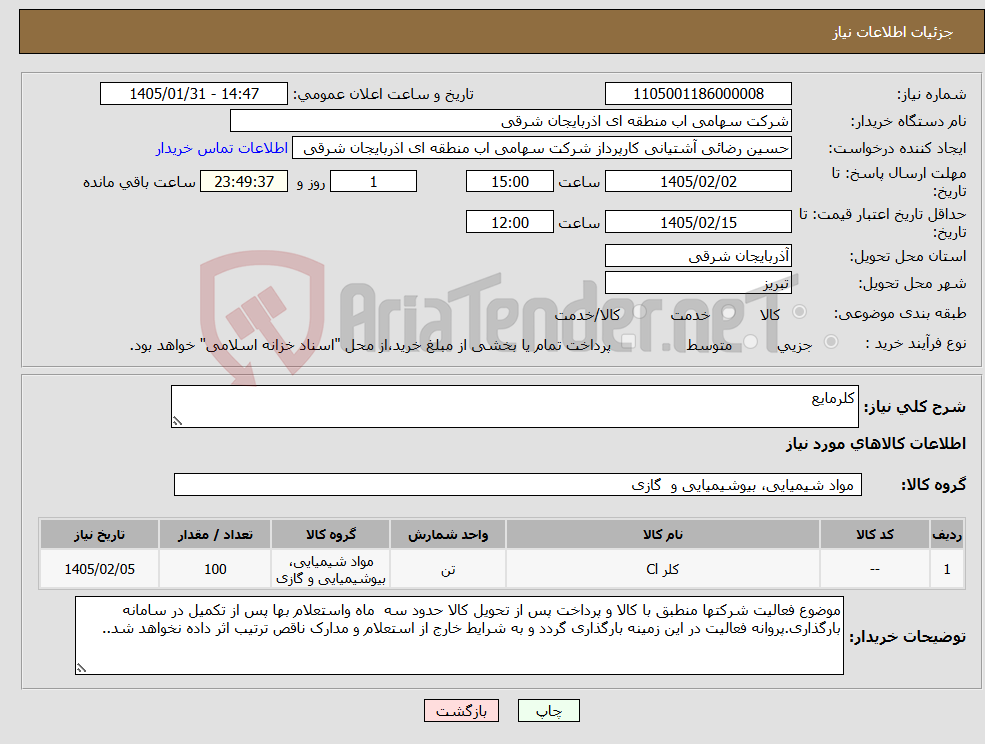تصویر کوچک آگهی نیاز کالا-کلرمایع