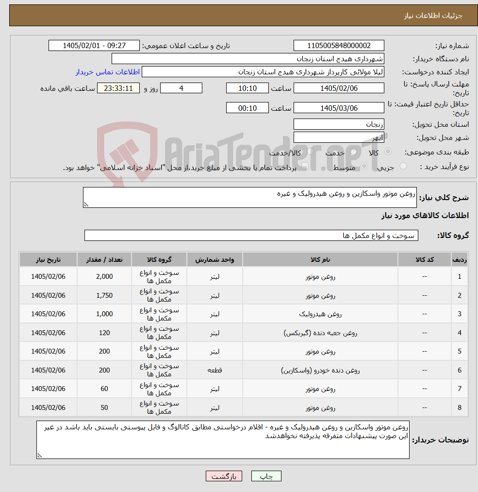 تصویر کوچک آگهی نیاز کالا-روغن موتور واسکازین و روغن هیدرولیک و غیره