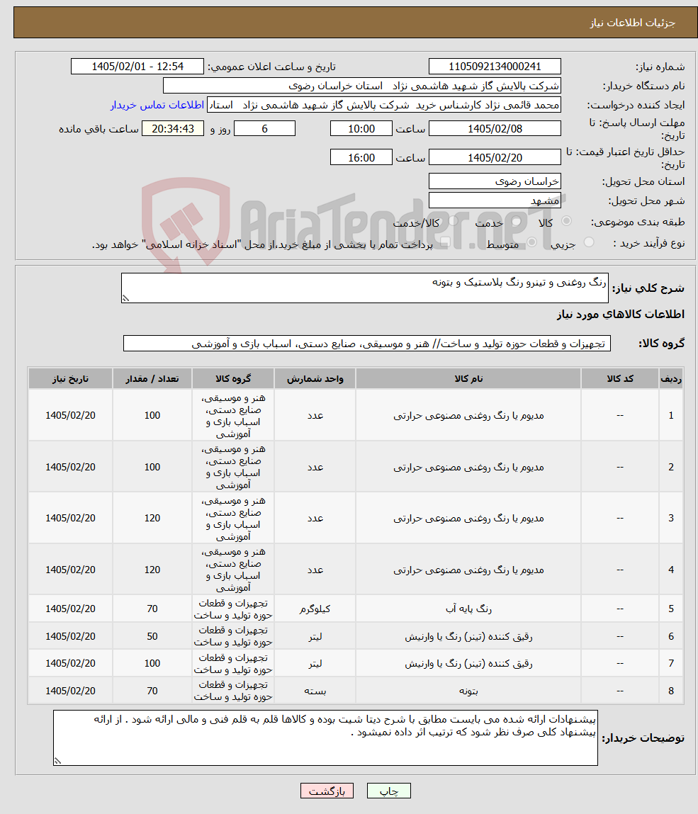 تصویر کوچک آگهی نیاز کالا-رنگ روغنی و تینرو رنگ پلاستیک و بتونه 