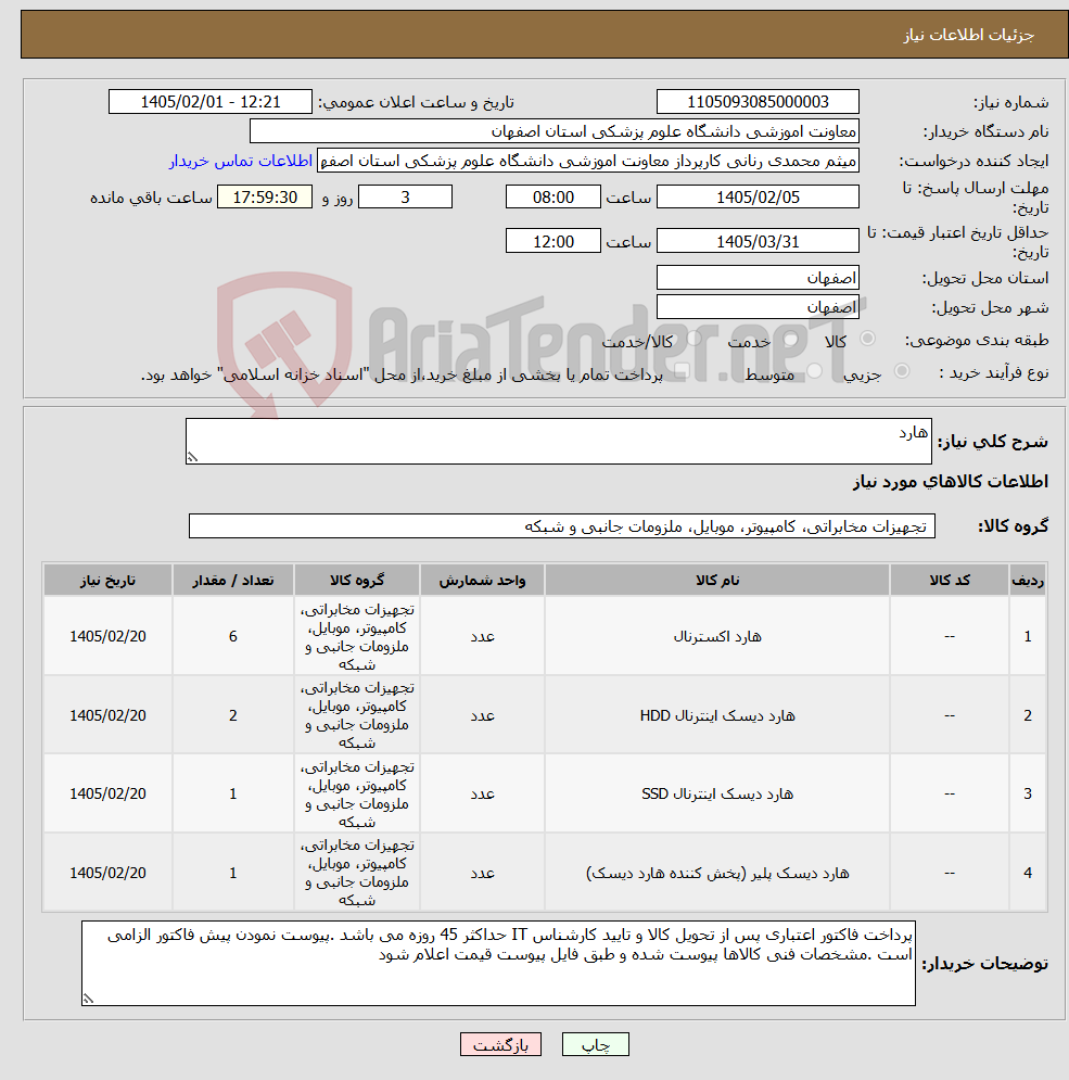 تصویر کوچک آگهی نیاز کالا-هارد