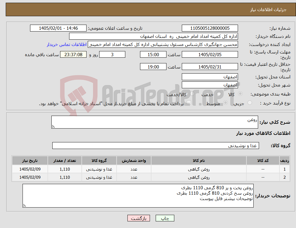 تصویر کوچک آگهی نیاز کالا-روغن 