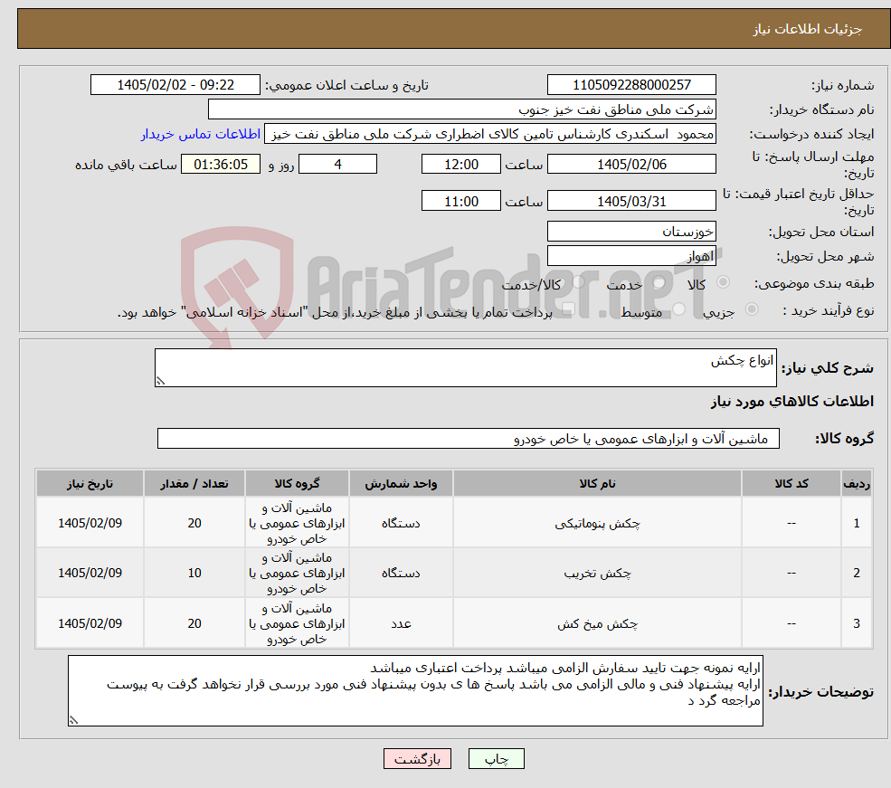 تصویر کوچک آگهی نیاز کالا-انواع چکش