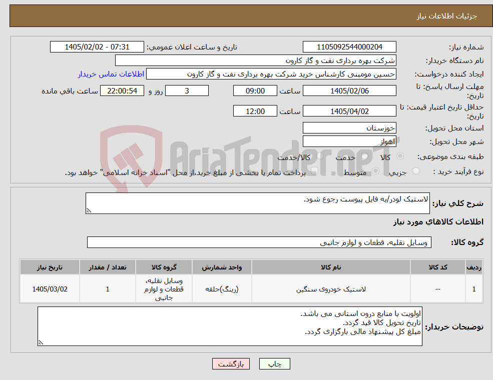 تصویر کوچک آگهی نیاز کالا-لاستیک لودر/به فایل پیوست رجوع شود.