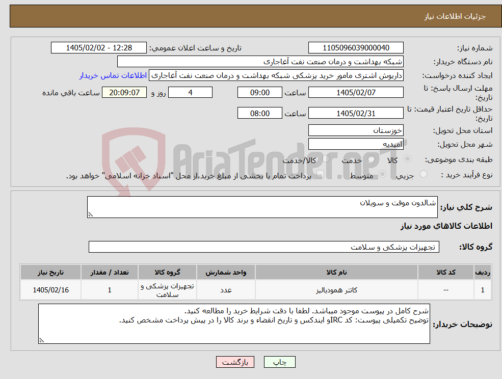تصویر کوچک آگهی نیاز کالا-شالدون موقت و سویلان