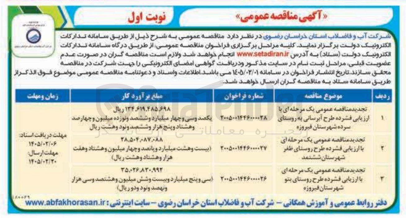 تصویر کوچک آگهی ارزیابی فشرده طرح روستا