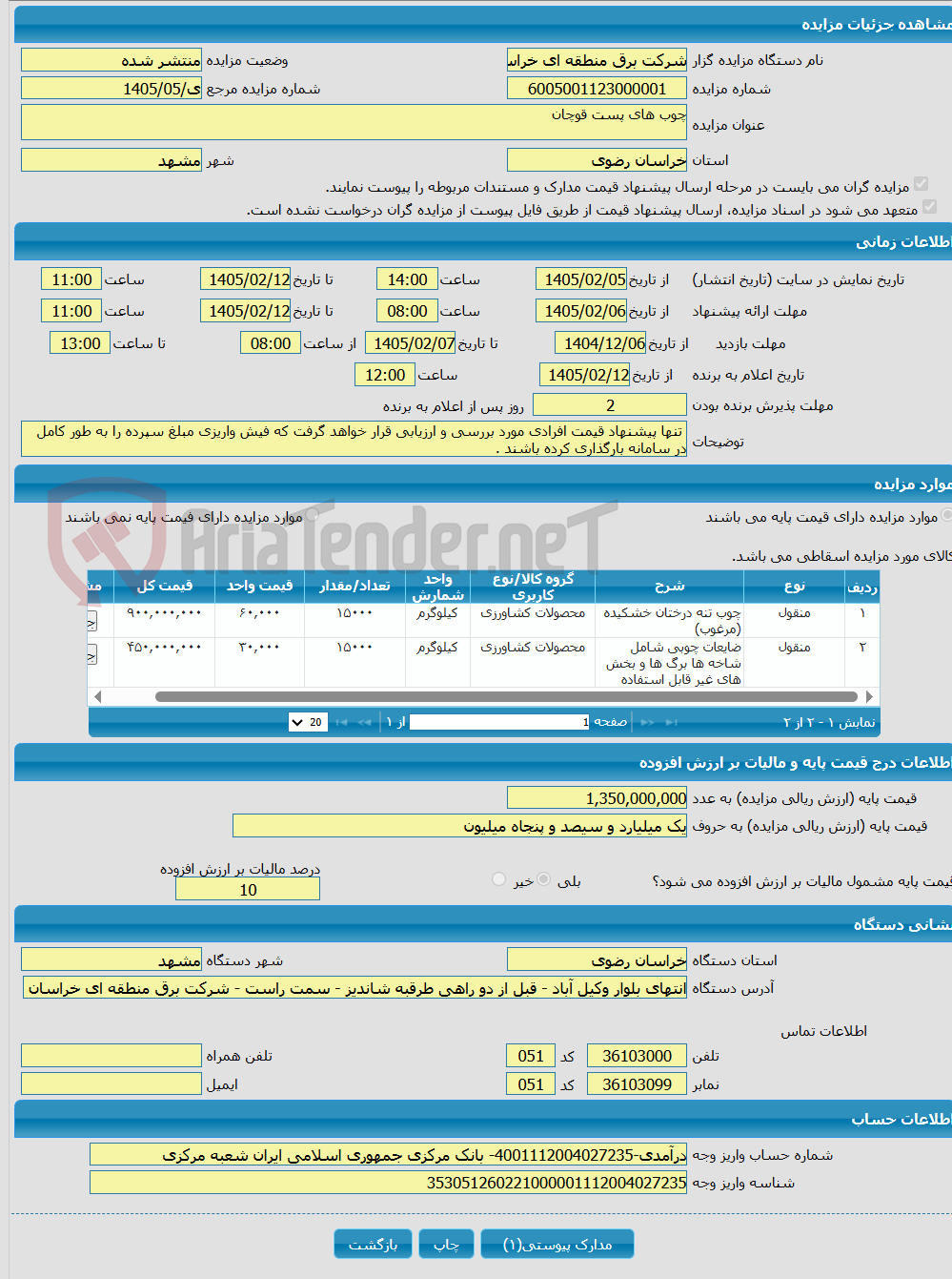 تصویر کوچک آگهی چوب های پست قوچان