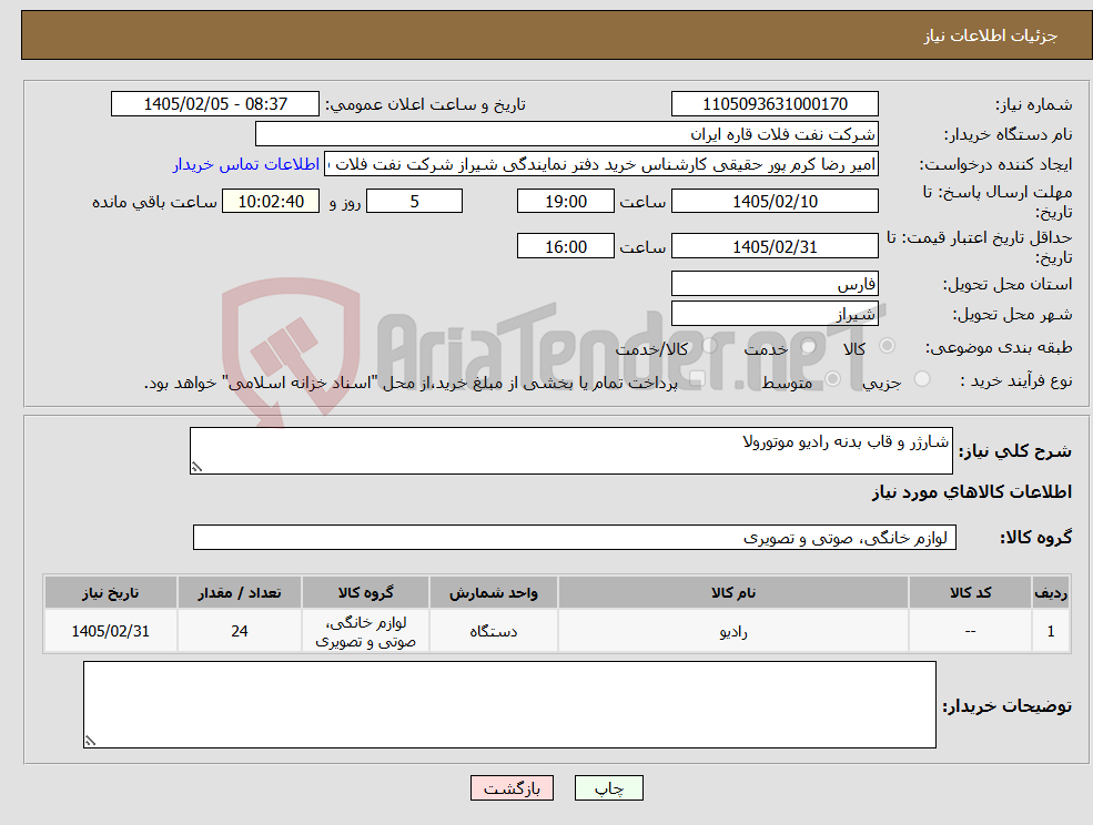 تصویر کوچک آگهی نیاز کالا-شارژر و قاب بدنه رادیو موتورولا