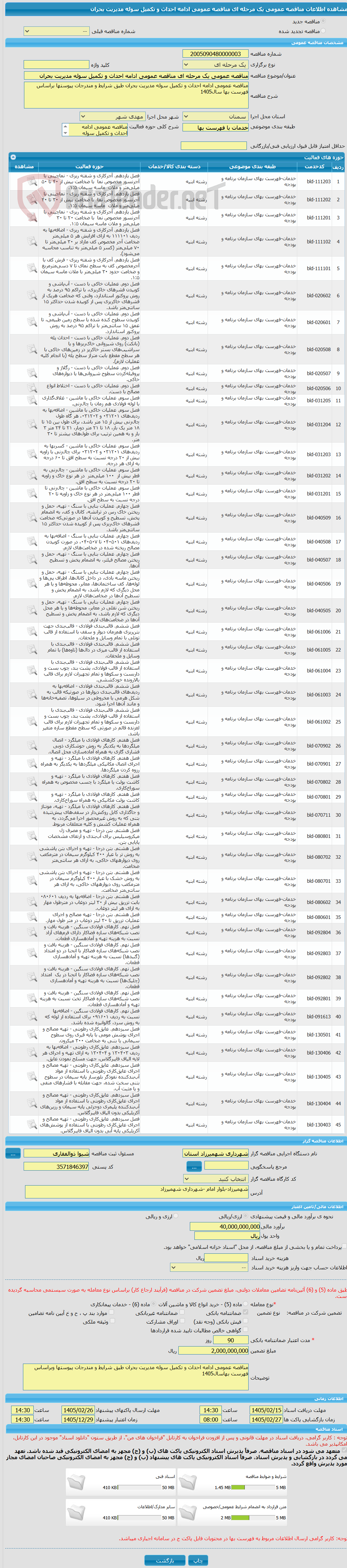 تصویر کوچک آگهی مناقصه عمومی یک مرحله ای مناقصه عمومی ادامه احداث و تکمیل سوله مدیریت بحران