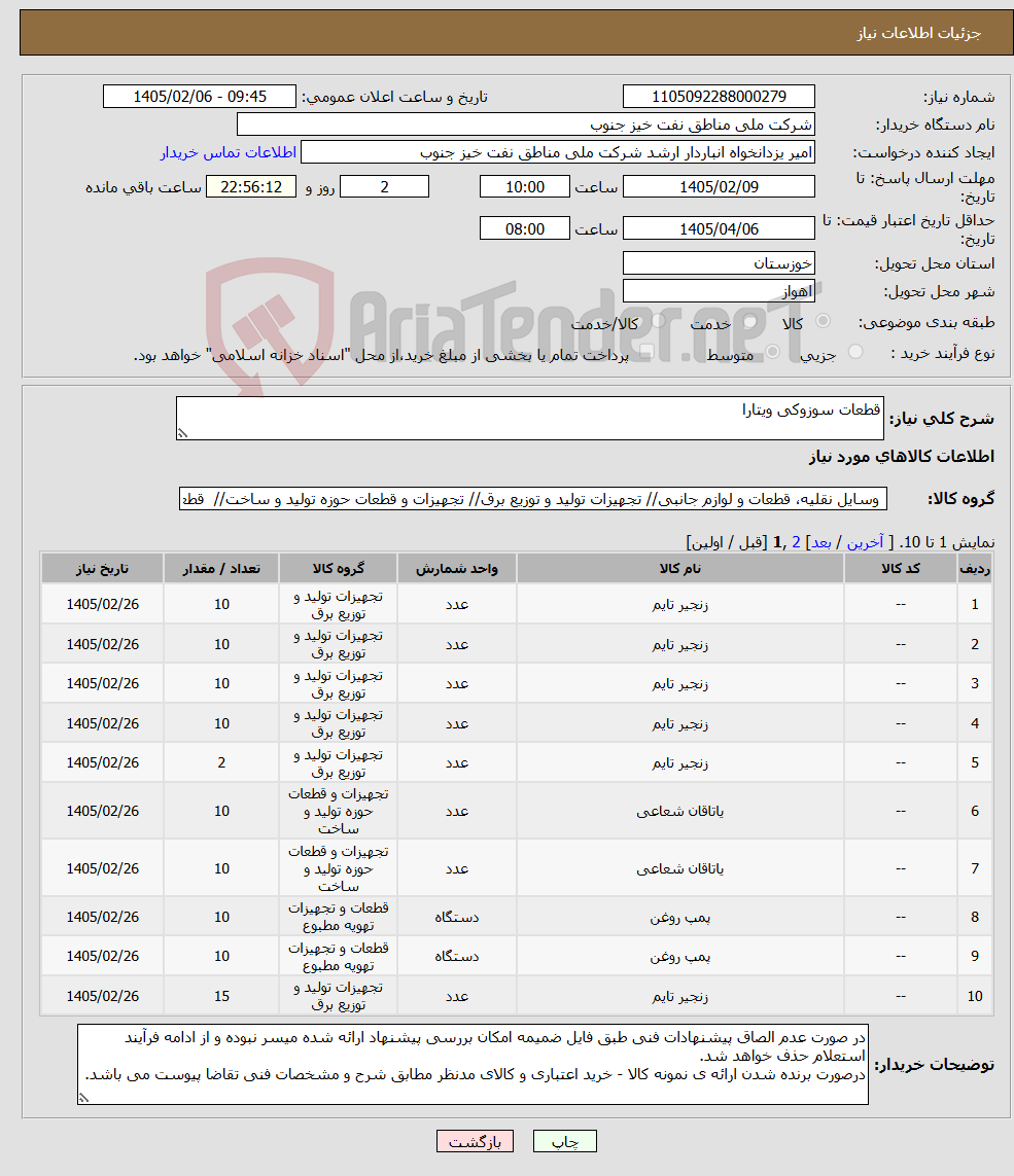 تصویر کوچک آگهی نیاز کالا-قطعات سوزوکی ویتارا