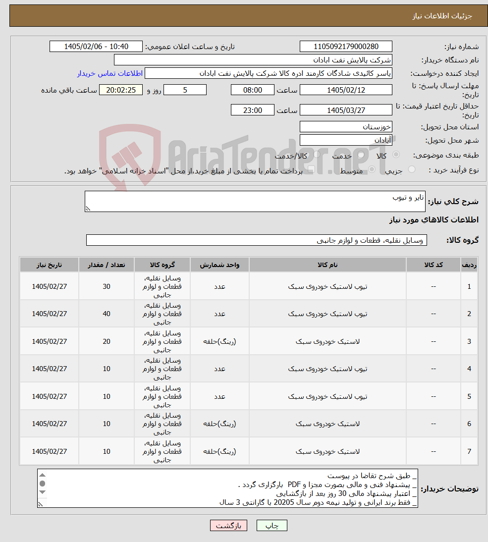 تصویر کوچک آگهی نیاز کالا-تایر و تیوب