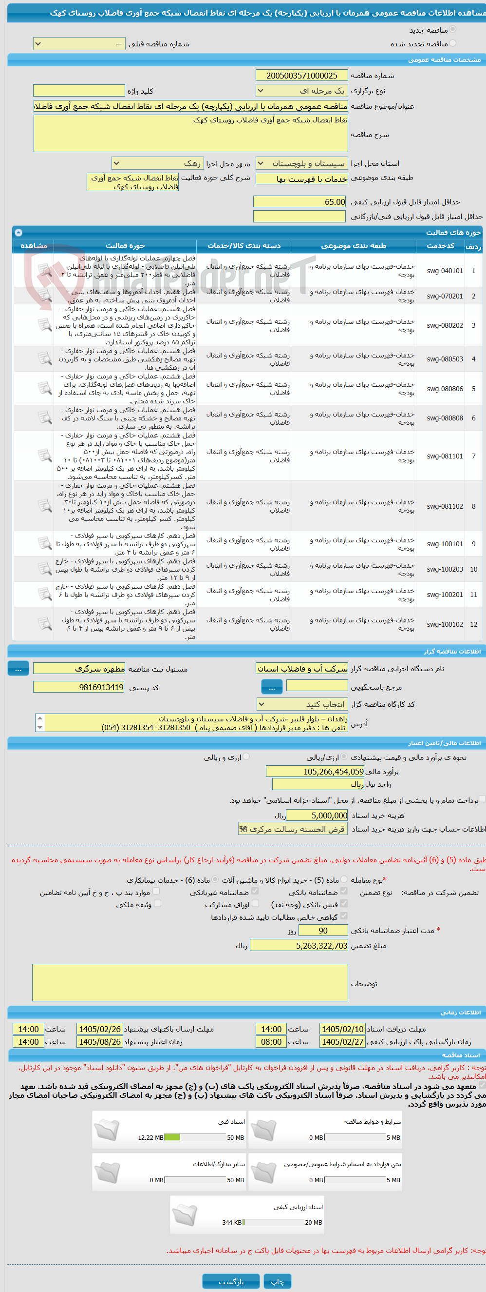 تصویر کوچک آگهی مناقصه عمومی همزمان با ارزیابی (یکپارچه) یک مرحله ای نقاط انفصال شبکه جمع آوری فاضلاب روستای کهک