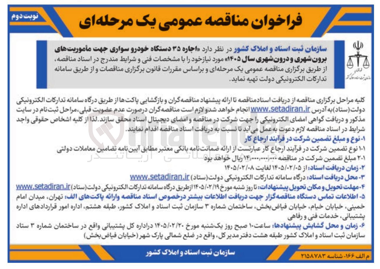 تصویر کوچک آگهی اجاره ۳۵ دستگاه خودرو سواری