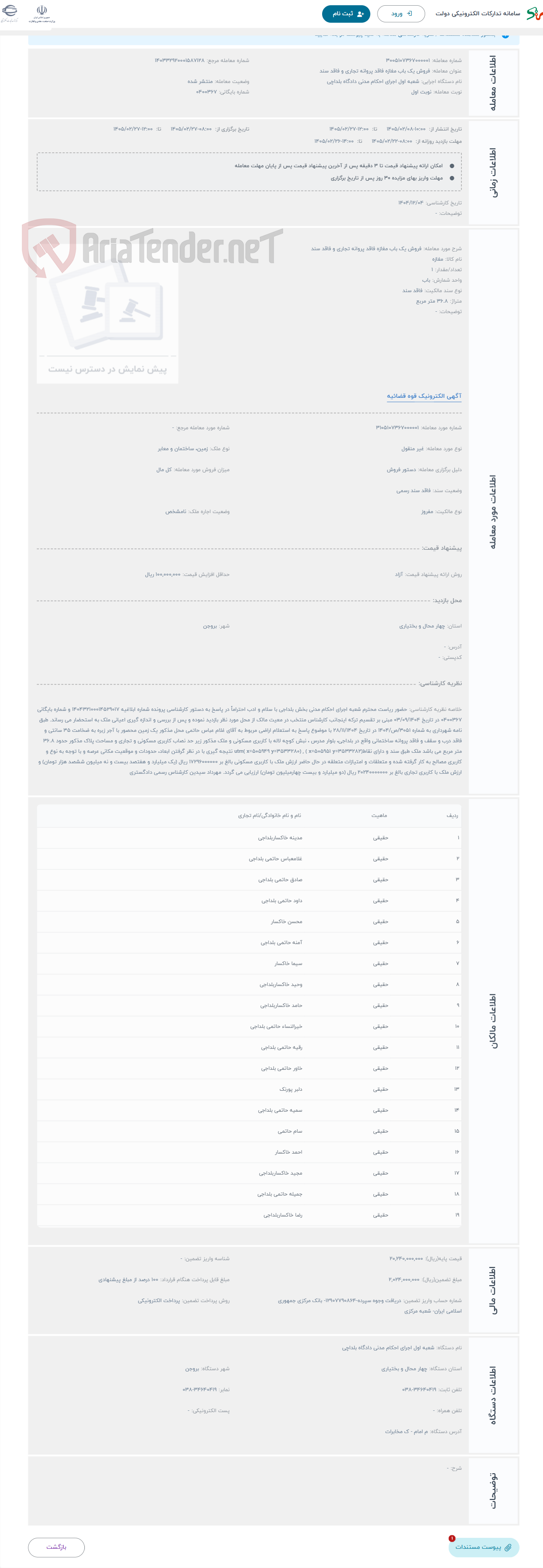 تصویر کوچک آگهی حراج فروش یک باب مغازه فاقد پروانه تجاری و فاقد سند