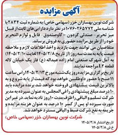 تصویر کوچک آگهی فروش دارایی های ثابت از قبیل میز تحریر صندلی گردون - گاوصندوق فایل و لوازم التحرير 