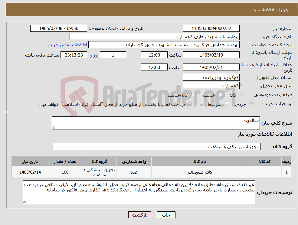 تصویر کوچک آگهی نیاز کالا-شالدون