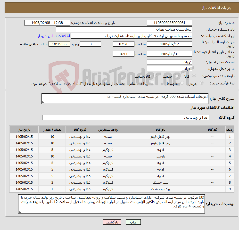 تصویر کوچک آگهی نیاز کالا-ادویجات آسیاب شده 500 گرمی در بسته بندی استاندارد کیسه ای
