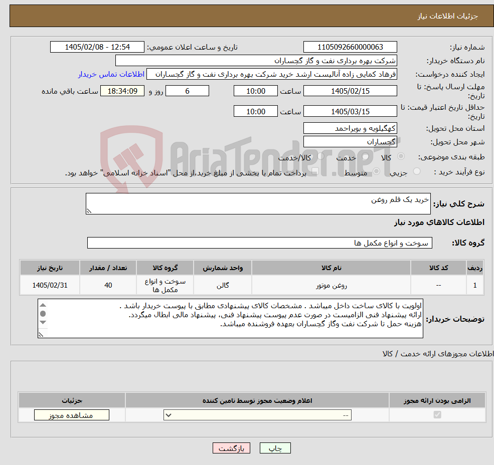 تصویر کوچک آگهی نیاز کالا-خرید یک قلم روغن