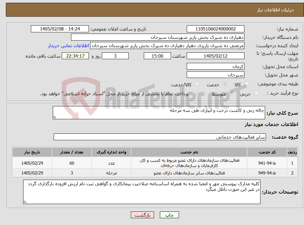 تصویر کوچک آگهی نیاز خدمات-چاله زنی و کاشت درخت و ابیاری طی سه مرحله