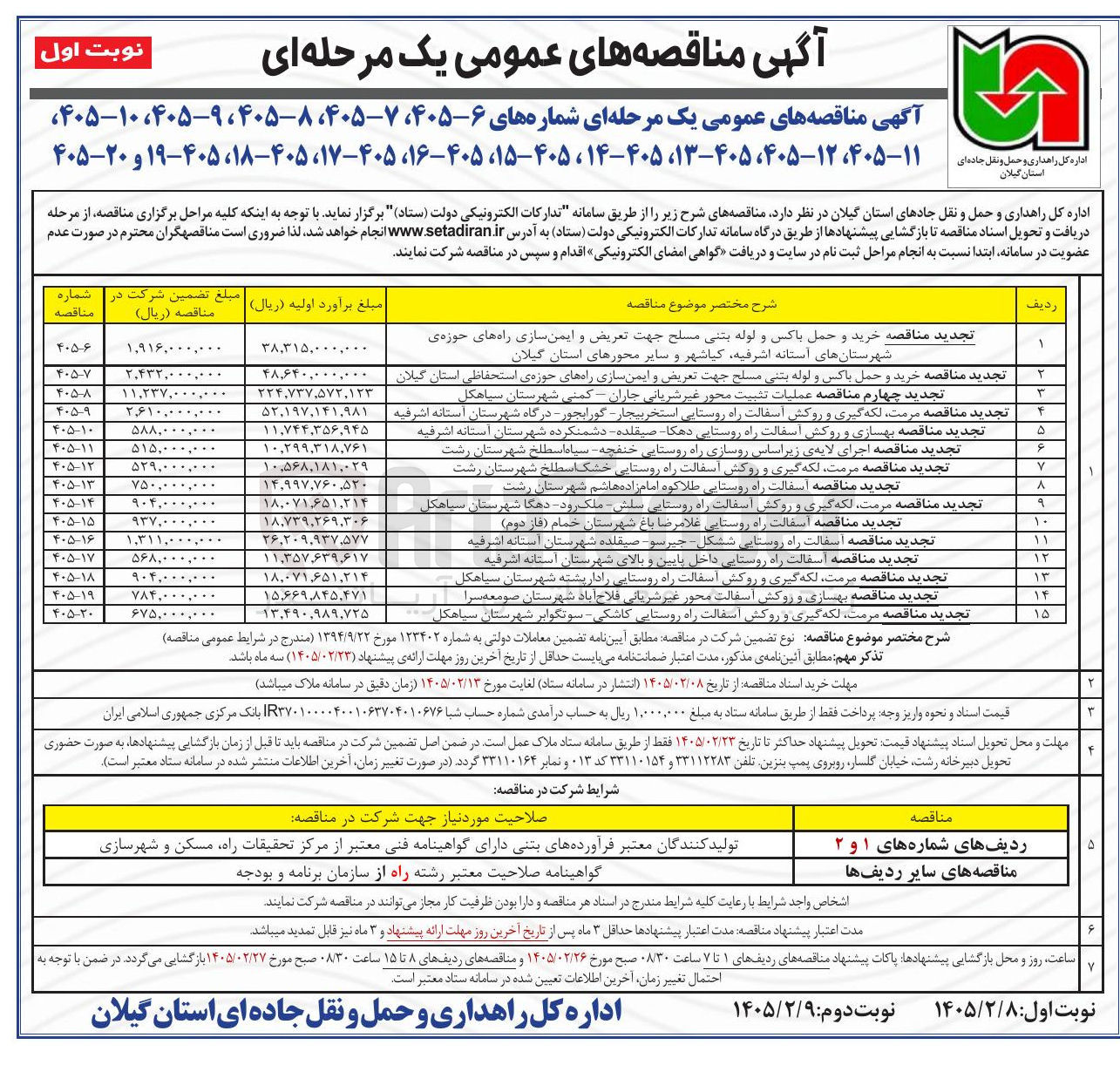 تصویر کوچک آگهی مرمت، لکه گیری و روکش آسفالت راه روستایی
