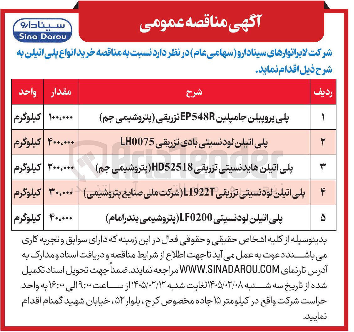 تصویر کوچک آگهی خرید انواع پلی اتیلن