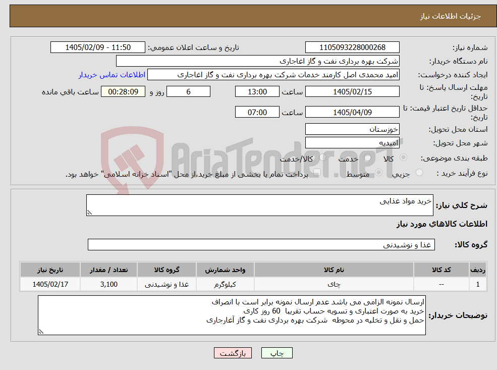 تصویر کوچک آگهی نیاز کالا-خرید مواد غذایی 