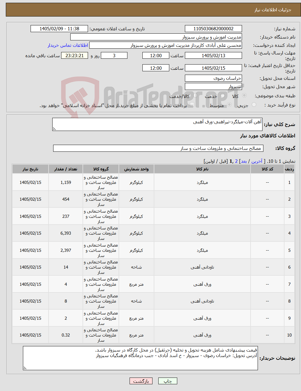 تصویر کوچک آگهی نیاز کالا-آهن آلات-میلگرد-تیراهنی-ورق آهنی