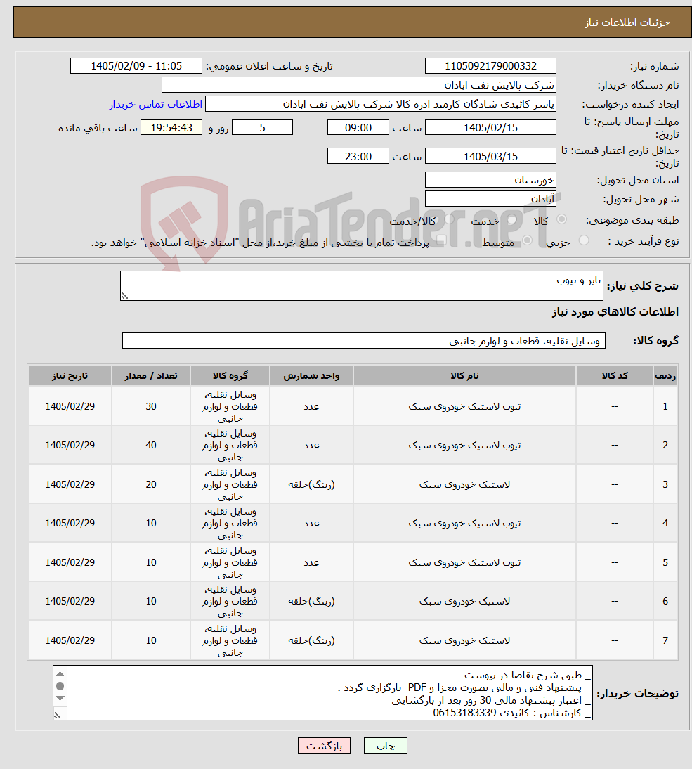 تصویر کوچک آگهی نیاز کالا-تایر و تیوب