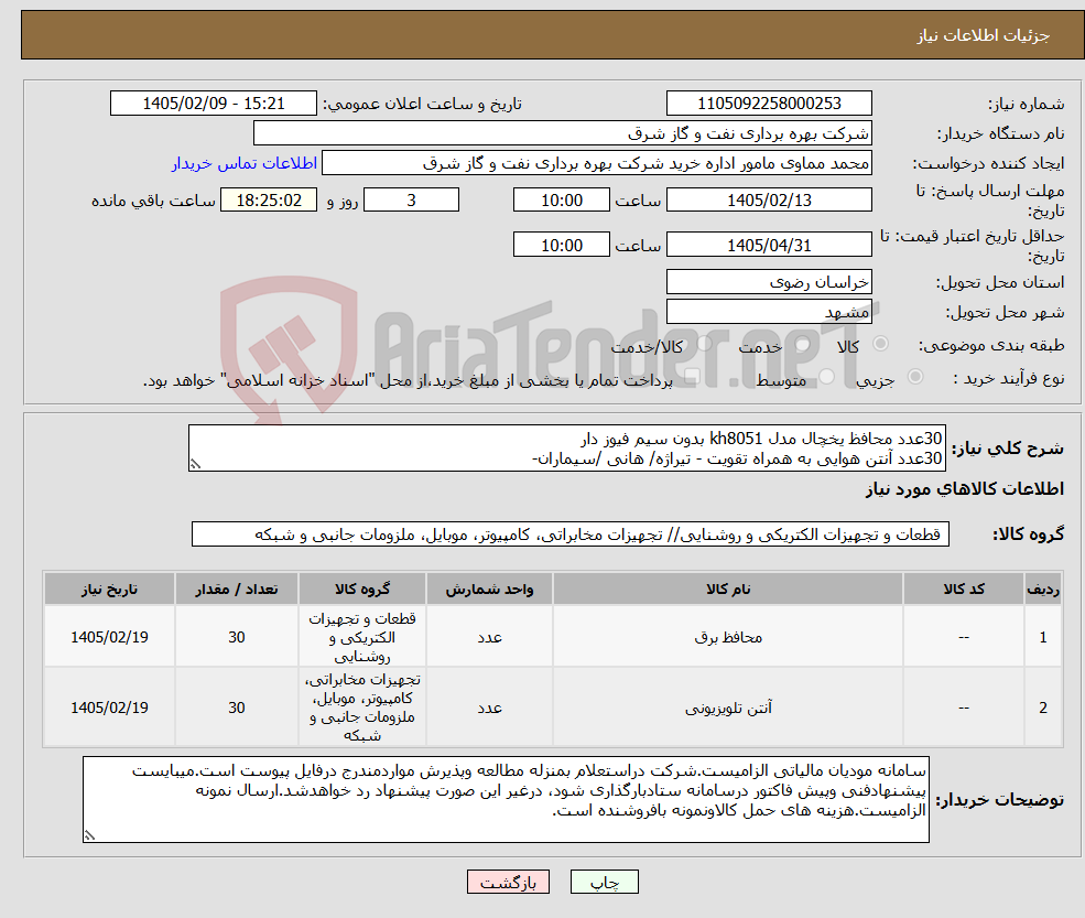تصویر کوچک آگهی نیاز کالا-30عدد محافظ یخچال مدل kh8051 بدون سیم فیوز دار 30عدد آنتن هوایی به همراه تقویت - تیراژه/ هانی /سیماران-
