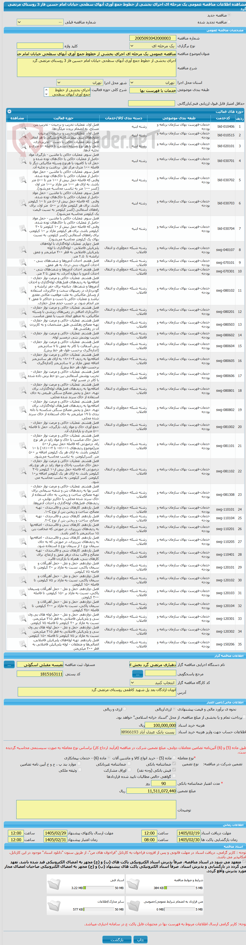 تصویر کوچک آگهی مناقصه عمومی یک مرحله ای اجرای بخشی از خطوط جمع آوری آبهای سطحی خیابان امام حسین فاز 3 روستای مرتضی گرد