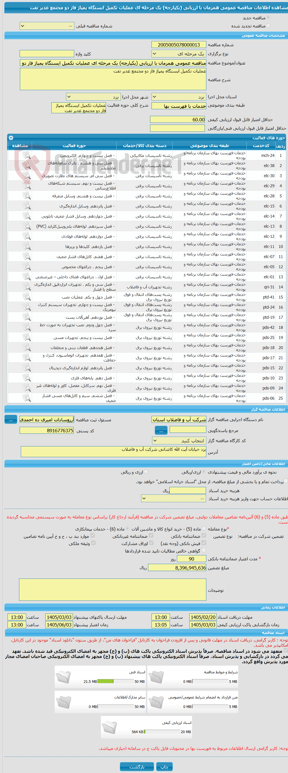 تصویر کوچک آگهی مناقصه عمومی همزمان با ارزیابی (یکپارچه) یک مرحله ای عملیات تکمیل ایستگاه پمپاژ فاز دو مجتمع غدیر تفت