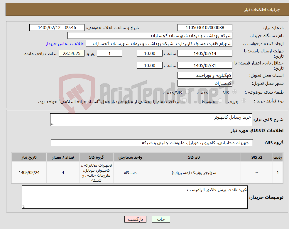 تصویر کوچک آگهی نیاز کالا-خرید وسایل کامپیوتر