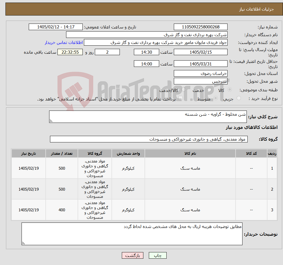 تصویر کوچک آگهی نیاز کالا-شن مخلوط - گراویه - شن شسته