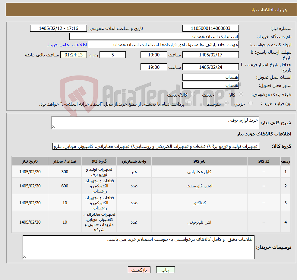 تصویر کوچک آگهی نیاز کالا-خرید لوازم برقی